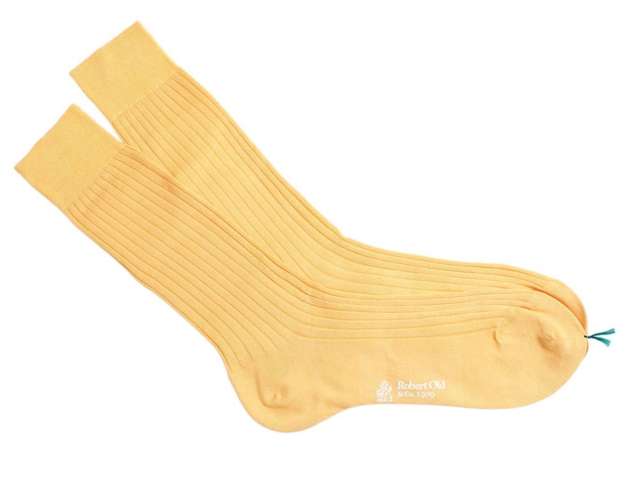 Light Yellow Ribbed Fine Cotton Socks