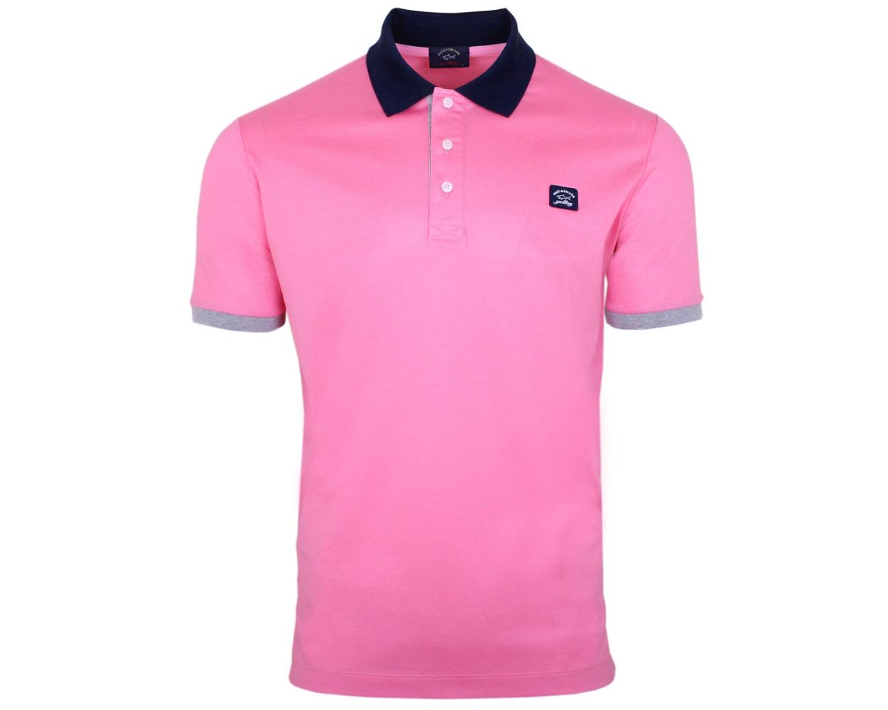 Paul and Shark Mens Pique Cotton Polo Shirt Pink 