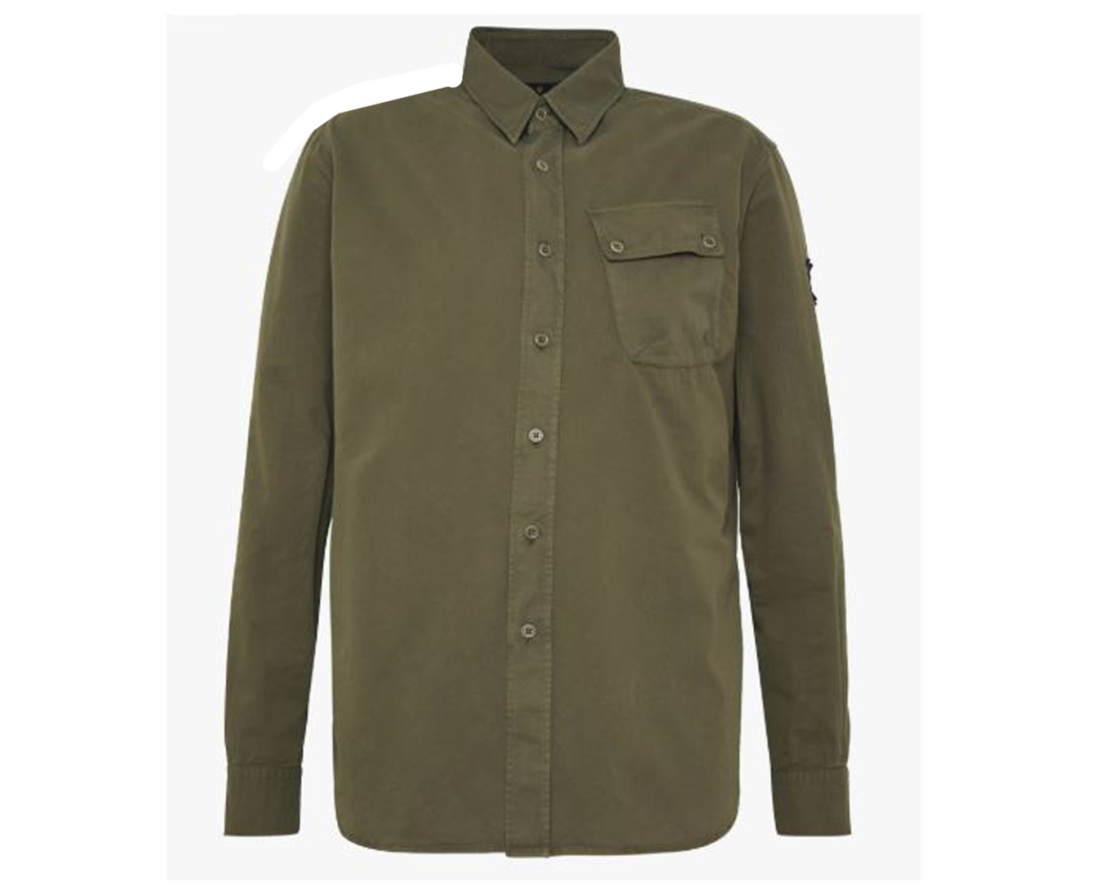 Belstaff Sage Green Twill Woven Pitch Shirt