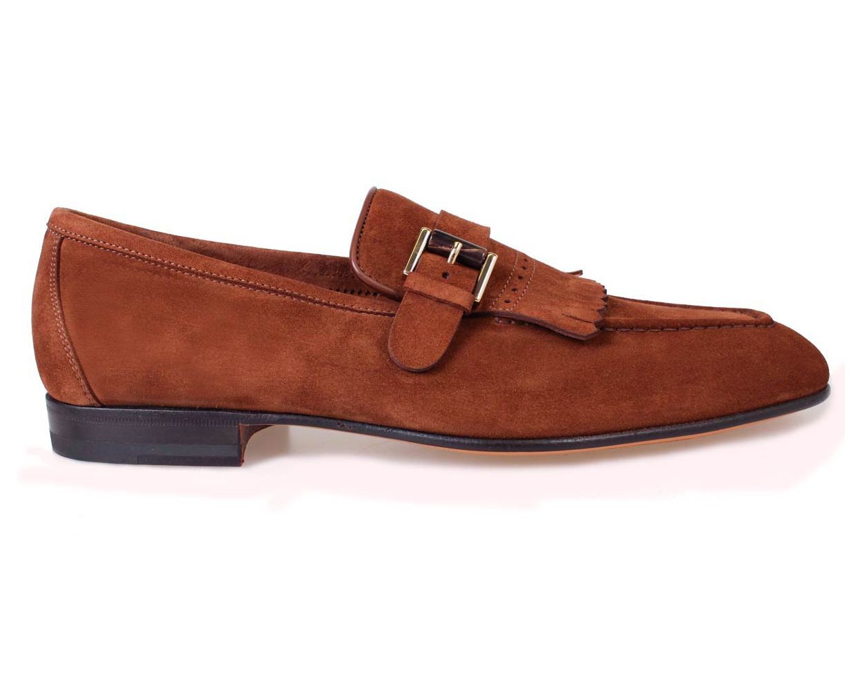 suede buckle loafers