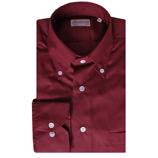 Burgundy Pure Cotton Long Sleeve Shirt