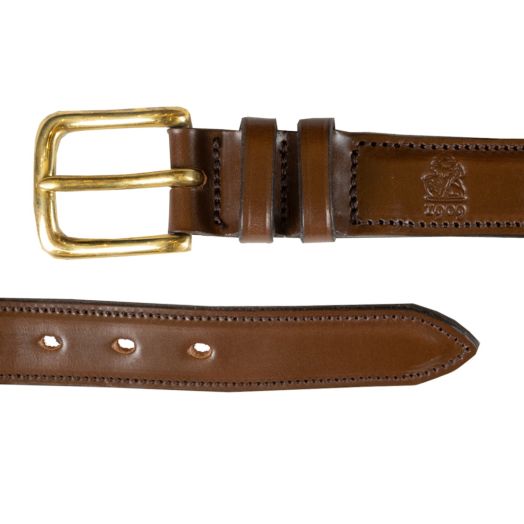 Brown 'Crane' Bridle Hide Leather Belt