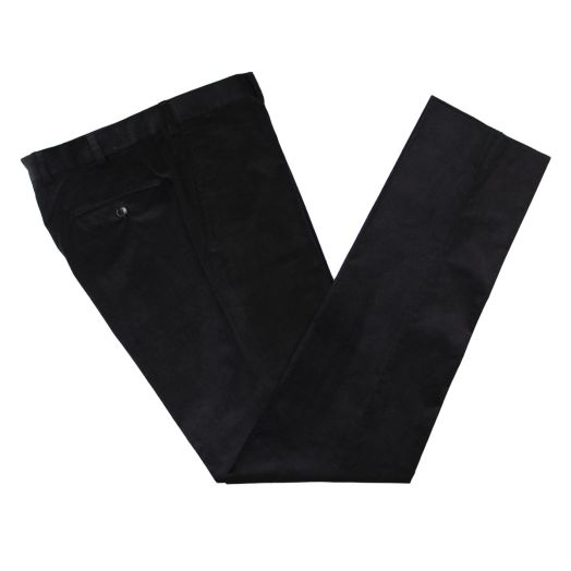 Black Loro Piana Stretch Cotton & Wool Corduroy Trousers 