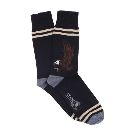 Navy Eagle Wool Socks