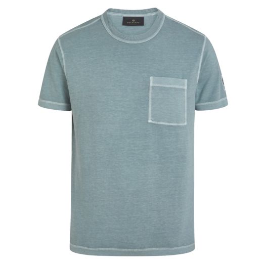 Belstaff, Steel Green Garment Dyed Cotton T-Shirt