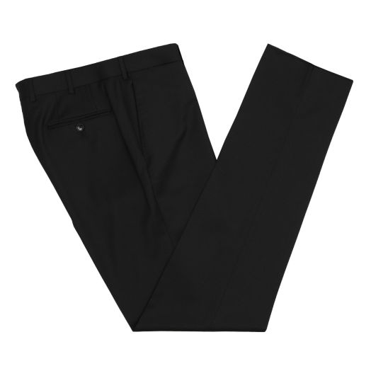 Robert Old, Black Signature Super 110's Wool Regular Fit Trousers 