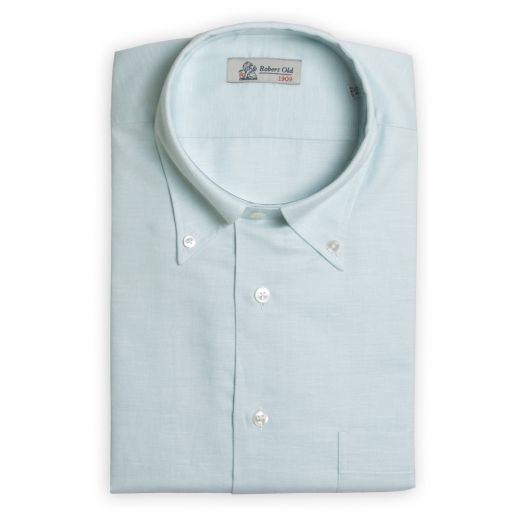 Mint Swiss Cotton & Linen Long Sleeve Shirt