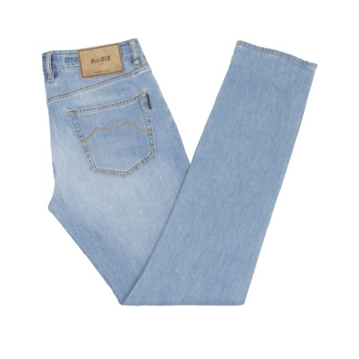 Moorer, Light Natural Indigo Slim Fit 'Credi' Denim Jeans 