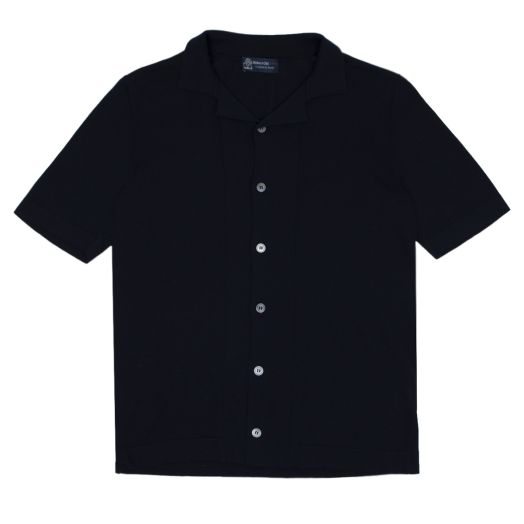 Robert Old, Navy 100% Cotton Italian Knit Shirt 