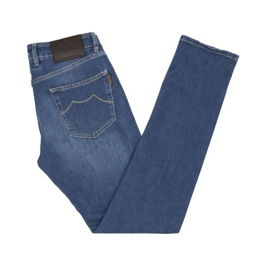 Moorer, Mid-Wash Natural Indigo Slim Fit 'Credi' Denim Jeans  