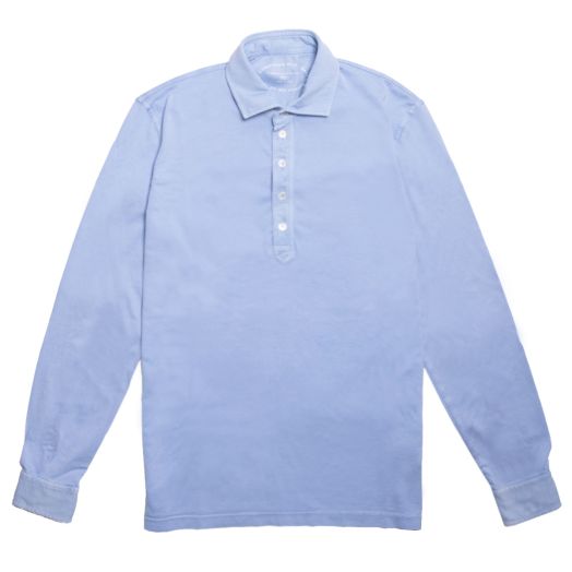 Fedeli, Light Blue 100% Cotton Jersey Polo Shirt 