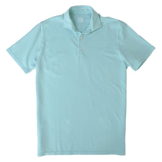 Fedeli, Aqua Blue 100% Cotton Pique Polo Shirt  