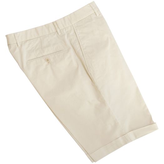 Robert Old, Cream Cotton Stretch Fit Chino Shorts 