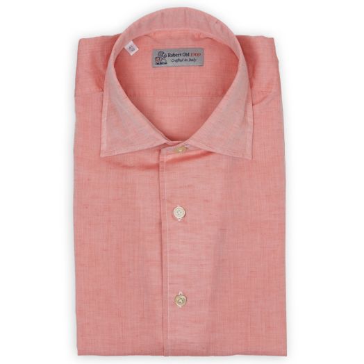 Pink Cotton & Linen Long Sleeve Shirt 