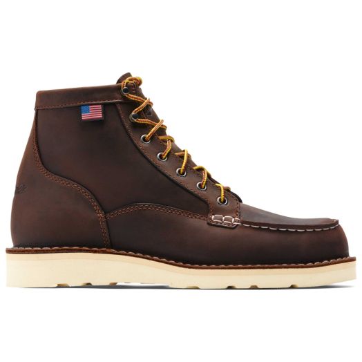 Brown Leather ‘Bull Run Moc Toe’ Lace-Up Boots