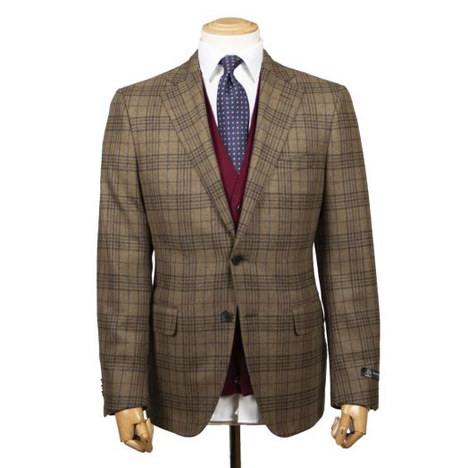 Brown Glenesk Check Wool & Cashmere Jacket 