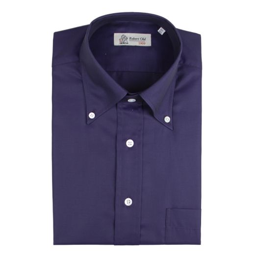 Purple Cotton Twill Long Sleeve Shirt 