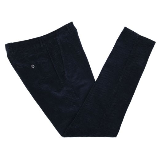 Midnight Navy Stretch Cotton Corduroy Trousers