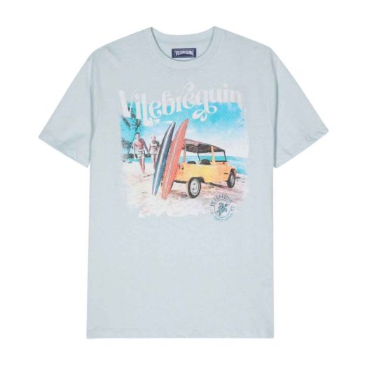 Light Blue Beach Surf Graphic T-shirt 