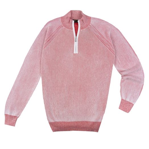 Pink ‘Fedro’ Knit Zip Neck Sweater