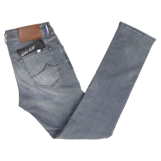 Jacob Cohen, Washed Grey ‘Nick’ Stretch Slim Fit Jeans