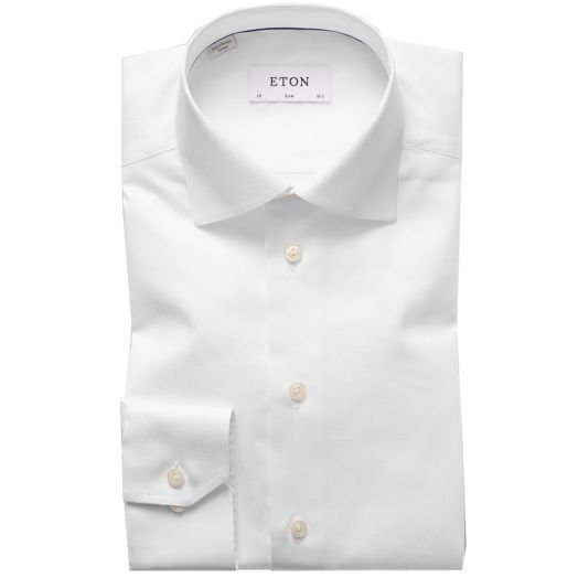 White Signature Twill Slim Fit Shirt