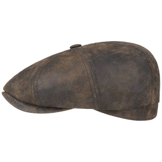 Dark Brown Hatteras Pigskin Leather Cap