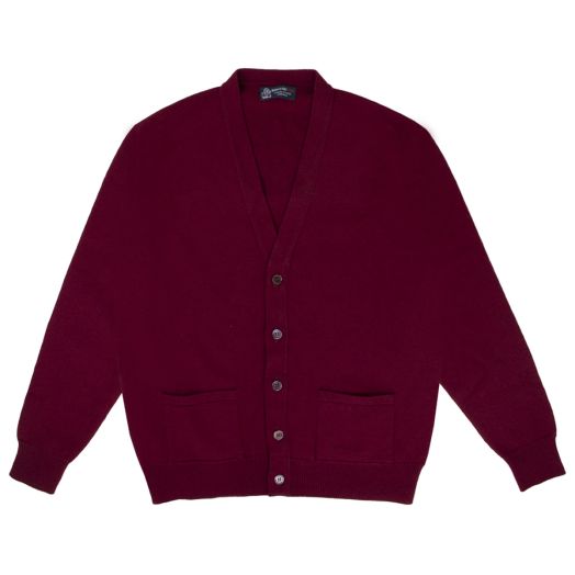 Claret Red Mallaig 4ply Cashmere Cardigan