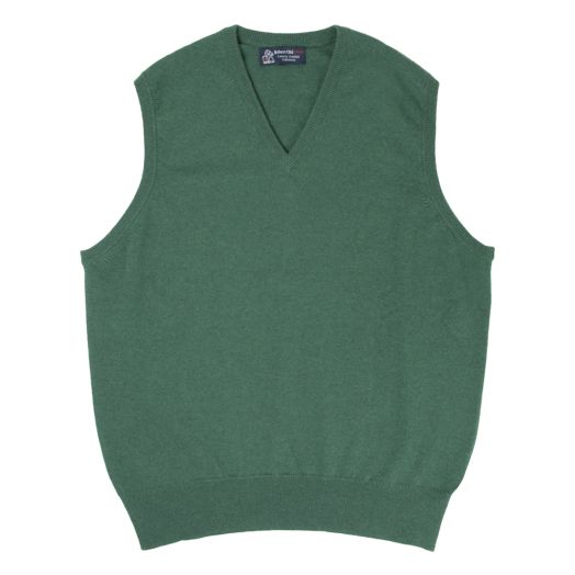 Spruce Green Blenheim Cashmere Sleeveless V-Neck Sweater 