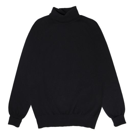 Black Elgin 2ply Roll Neck Cashmere Sweater 