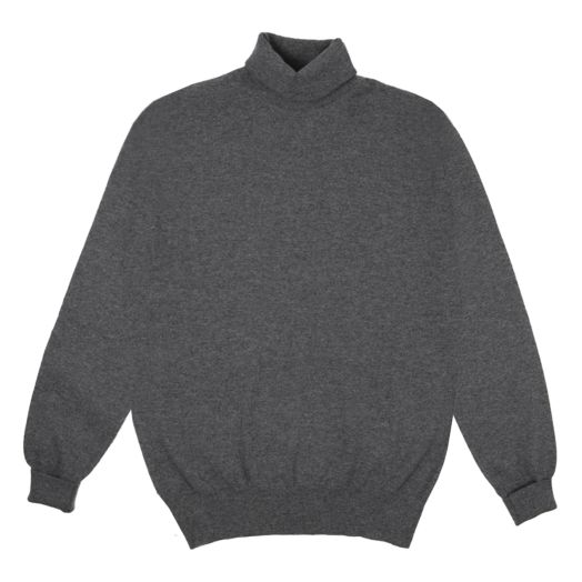 Derby Grey Elgin 2ply Roll Neck Cashmere Sweater 