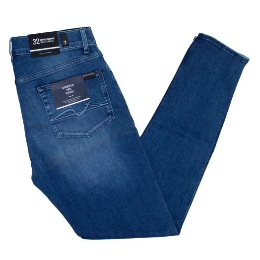 Mid Blue Stretch Tek Slimmy Tapered Jeans