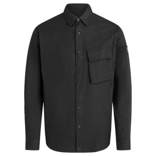 Belstaff Black Garment Dyed Cotton Scale Shirt