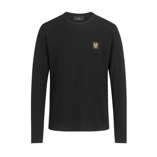 Black Long Sleeved Jersey Cotton T-Shirt