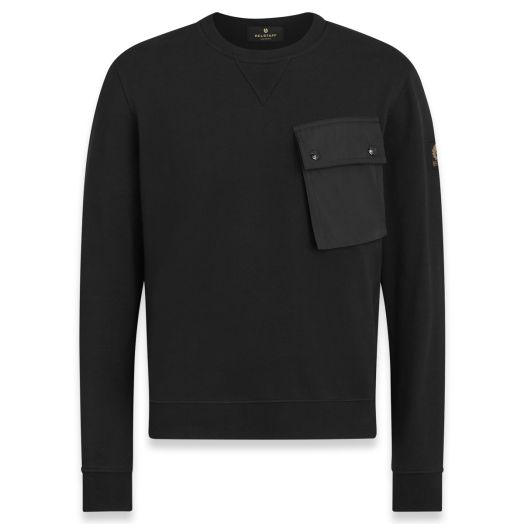 Black ‘Surge’ Jersey Cotton Crewneck Sweatshirt
