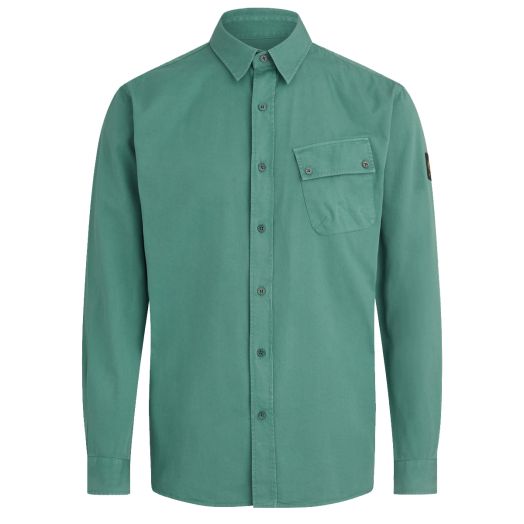 Faded Teal ‘Pitch’ Cotton Twill Shirt
