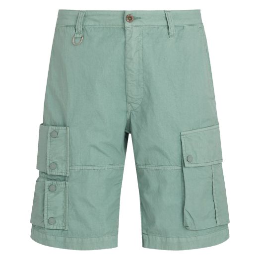 Steel Green ‘Harker’ Garment-Dyed Cargo Shorts