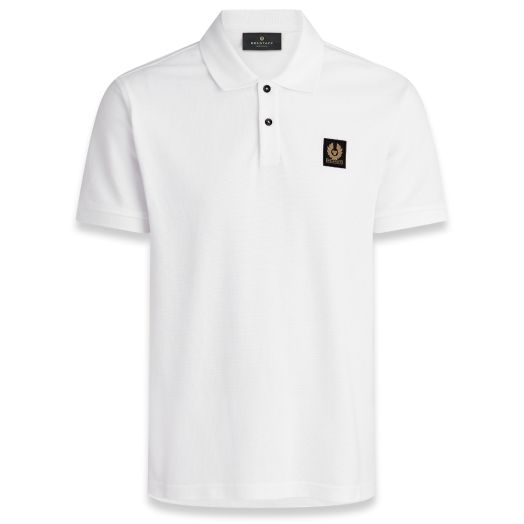 White Short Sleeve Cotton Pique Polo Shirt