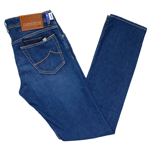 Blue ‘Eduard – J620’ Honeycomb Patch Straight Leg Jeans