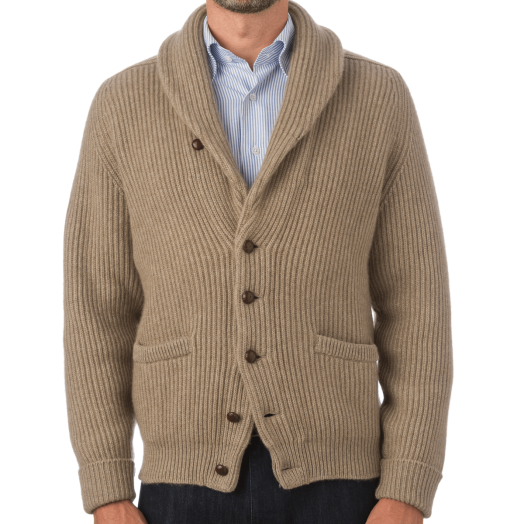 The Colonial 8ply Cashmere Shawl Collar Cardigan