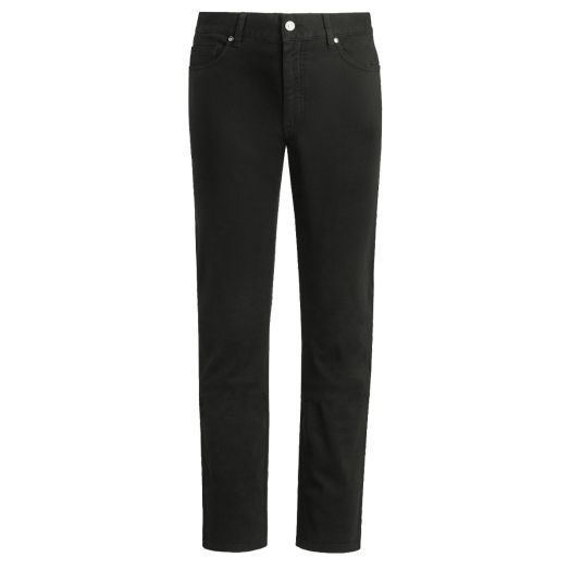 Black Garment-Dyed Stretch Cotton Jeans