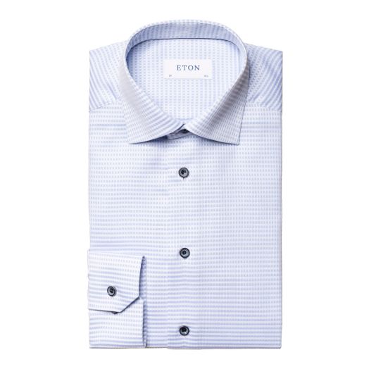 Blue Micro Weave Slim Fit Shirt