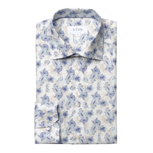 Blue Floral Flannel Contemporary Fit Shirt