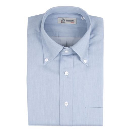 Light Denim 100% Cotton Long Sleeve Shirt 