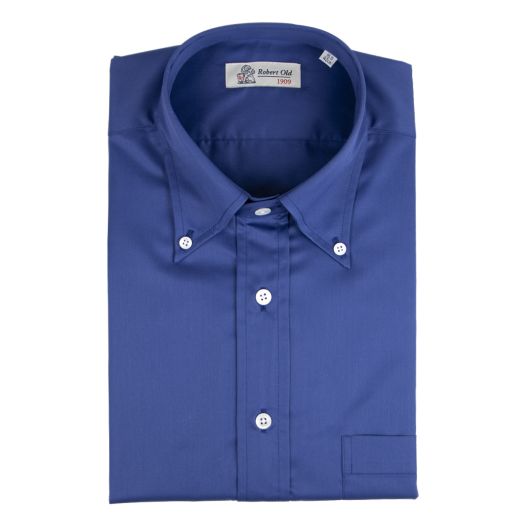 Blue Cotton Twill Long Sleeve Shirt 
