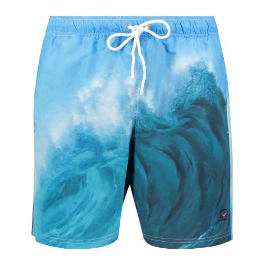 Blue Ocean Print Swim Shorts