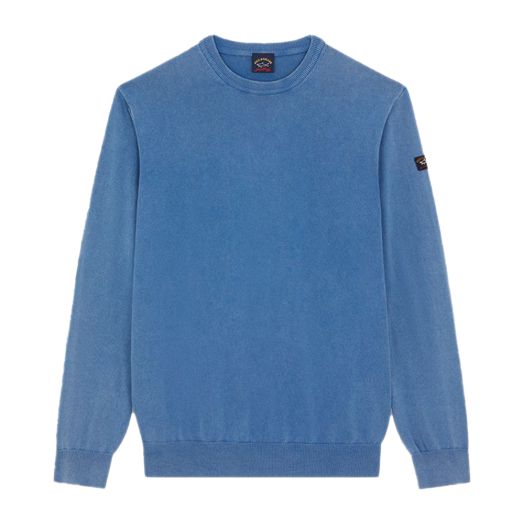 Paul & Shark Light Blue Pima Cotton Crewneck Sweatshirt