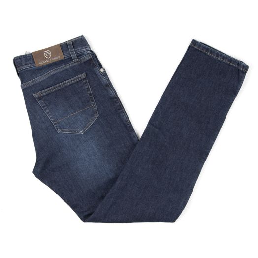 Dark Blue Wash Denim 'Milano' Regular Fit Jeans