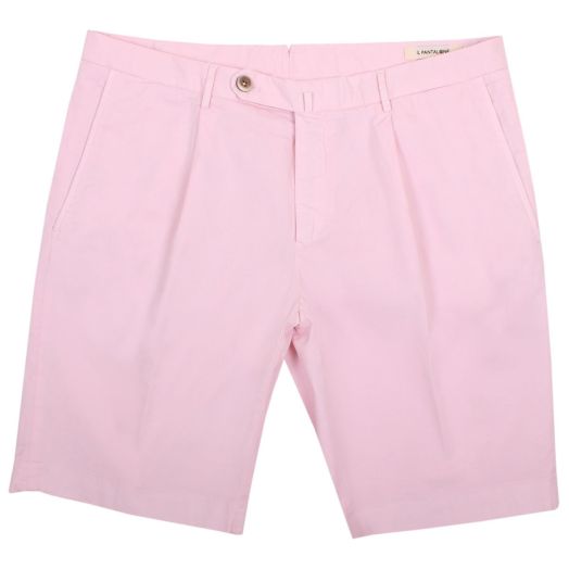 Pink Cotton Stretch Slim Chino Shorts