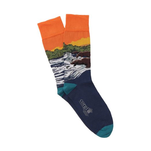 ‘Bears at River’ Premium Cotton Socks